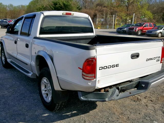 1D7HG48N53S161447 - 2003 DODGE DAKOTA QUA WHITE photo 3