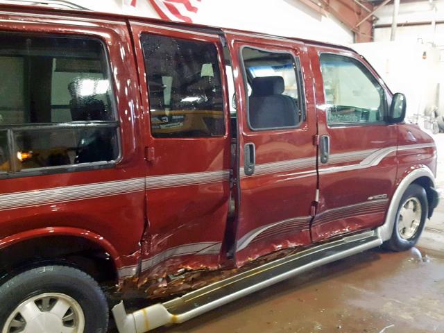 1GBFG15R6W1072301 - 1998 CHEVROLET EXPRESS G1 BURGUNDY photo 9