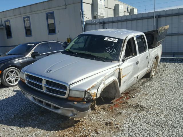 1B7HL38N44S585497 - 2004 DODGE DAKOTA QUA SILVER photo 2