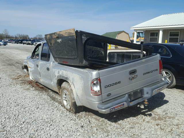 1B7HL38N44S585497 - 2004 DODGE DAKOTA QUA SILVER photo 3