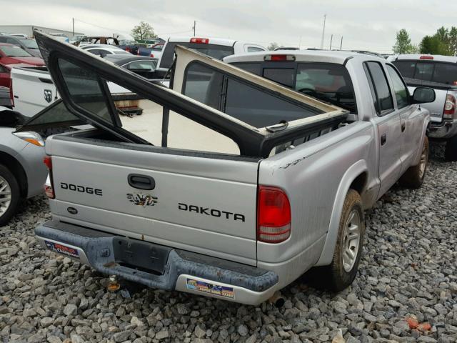 1B7HL38N44S585497 - 2004 DODGE DAKOTA QUA SILVER photo 4