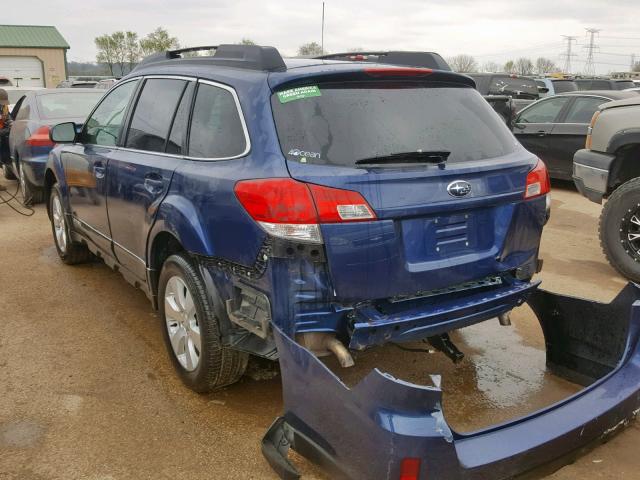 4S4BREHC8A2322896 - 2010 SUBARU OUTBACK 3. BLUE photo 3