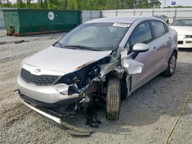 KNADM4A3XD6121379 - 2013 KIA RIO LX SILVER photo 2