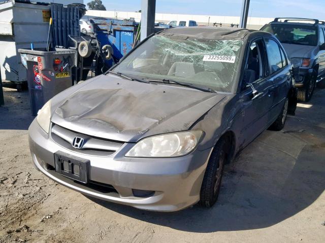 2HGES16375H613194 - 2005 HONDA CIVIC DX V GRAY photo 2