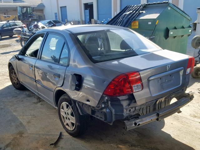 2HGES16375H613194 - 2005 HONDA CIVIC DX V GRAY photo 3