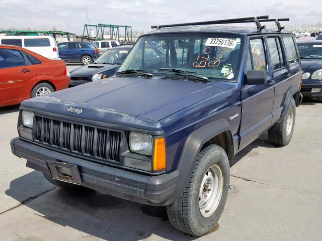 1J4FJ28S3TL315932 - 1996 JEEP CHEROKEE S BLUE photo 2