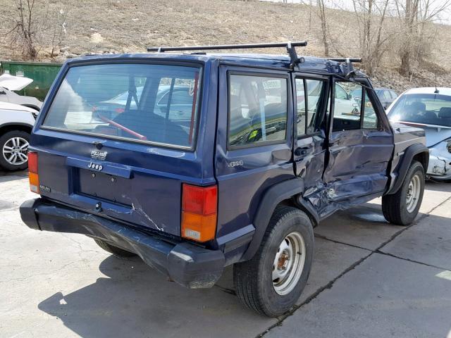 1J4FJ28S3TL315932 - 1996 JEEP CHEROKEE S BLUE photo 4