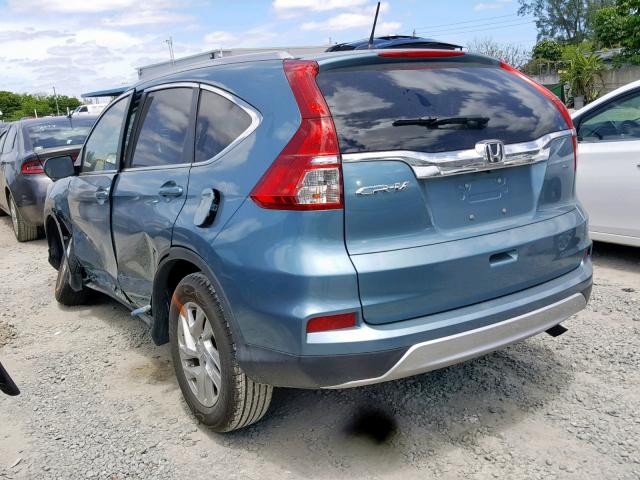 2HKRM3H72GH568388 - 2016 HONDA CR-V EXL BLUE photo 3