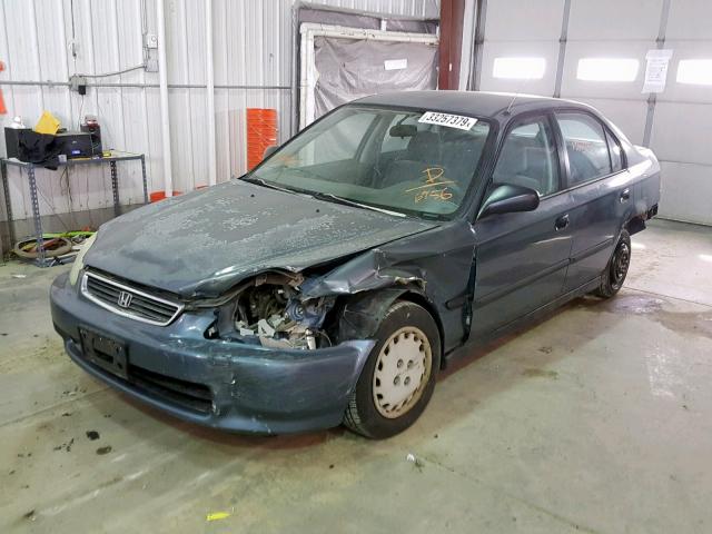 2HGEJ6621VH506956 - 1997 HONDA CIVIC DX BLUE photo 2