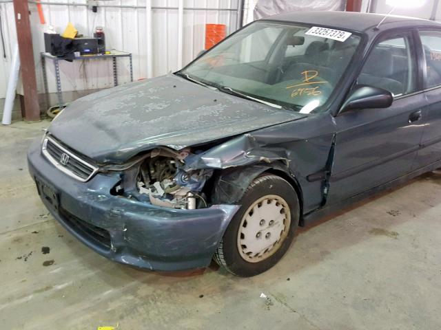 2HGEJ6621VH506956 - 1997 HONDA CIVIC DX BLUE photo 9