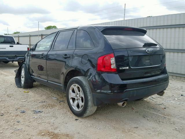 2FMDK3JC1DBC69727 - 2013 FORD EDGE SEL BLACK photo 3