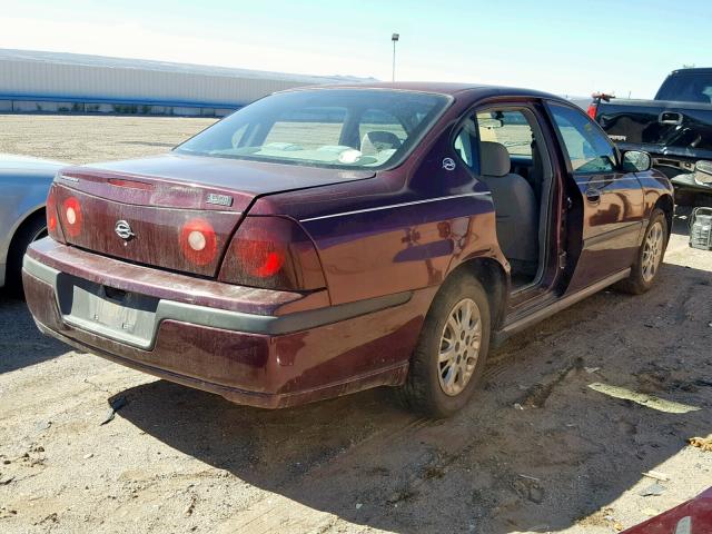 2G1WF52E539434092 - 2003 CHEVROLET IMPALA BURGUNDY photo 4