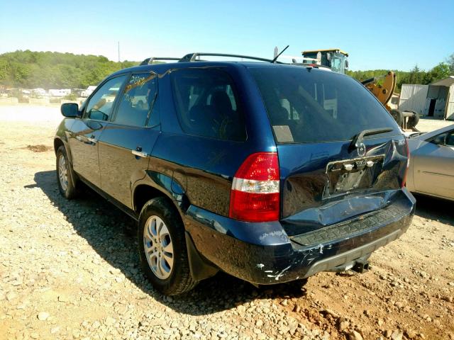 2HNYD18683H502934 - 2003 ACURA MDX TOURIN BLUE photo 3