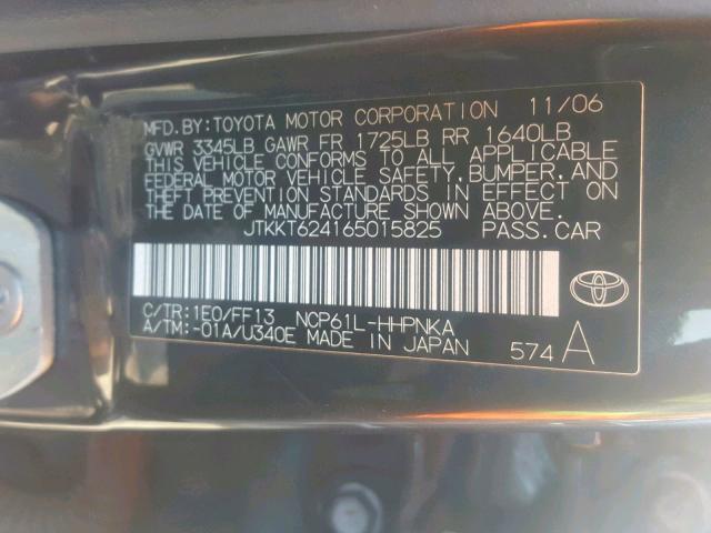 JTKKT624165015825 - 2006 TOYOTA SCION XA CHARCOAL photo 10