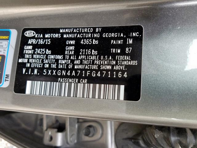 5XXGN4A71FG471164 - 2015 KIA OPTIMA EX  photo 10