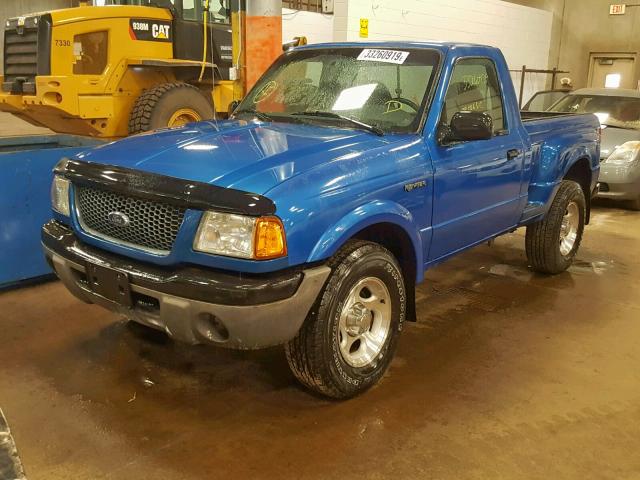 1FTYR11UX1PA61106 - 2001 FORD RANGER BLUE photo 2