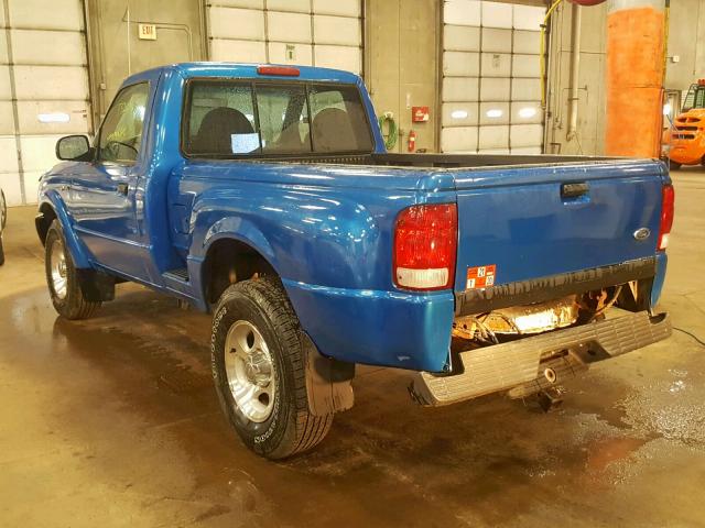 1FTYR11UX1PA61106 - 2001 FORD RANGER BLUE photo 3