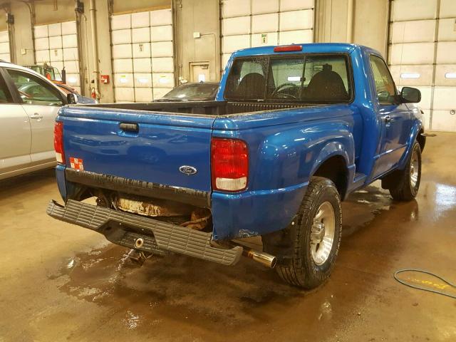 1FTYR11UX1PA61106 - 2001 FORD RANGER BLUE photo 4