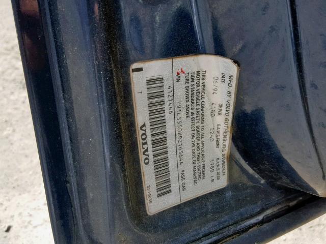 YV1LS550XR2165644 - 1994 VOLVO 850 BLUE photo 10