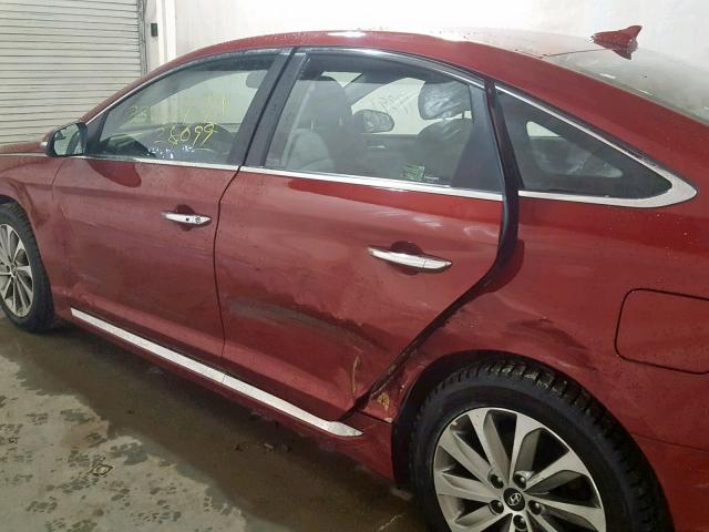 5NPE34AF8GH421548 - 2016 HYUNDAI SONATA SPO RED photo 9