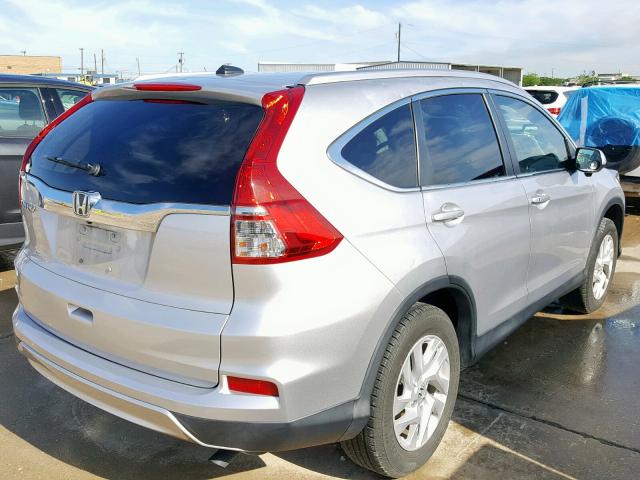 2HKRM3H76FH556985 - 2015 HONDA CR-V EXL SILVER photo 4