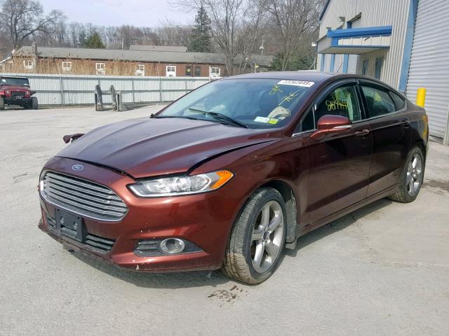 3FA6P0T93FR187989 - 2015 FORD FUSION SE MAROON photo 2