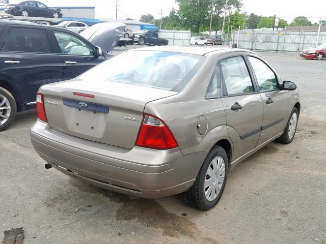 1FAFP34N85W166662 - 2005 FORD FOCUS ZX4 BEIGE photo 4