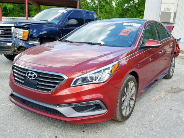 5NPE34AB7FH178617 - 2015 HYUNDAI SONATA SPO RED photo 2