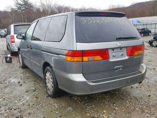 2HKRL18582H535183 - 2002 HONDA ODYSSEY LX GRAY photo 3