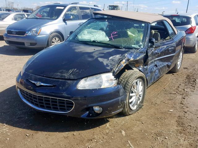 1C3EL55U91N588124 - 2001 CHRYSLER SEBRING LX BLUE photo 2