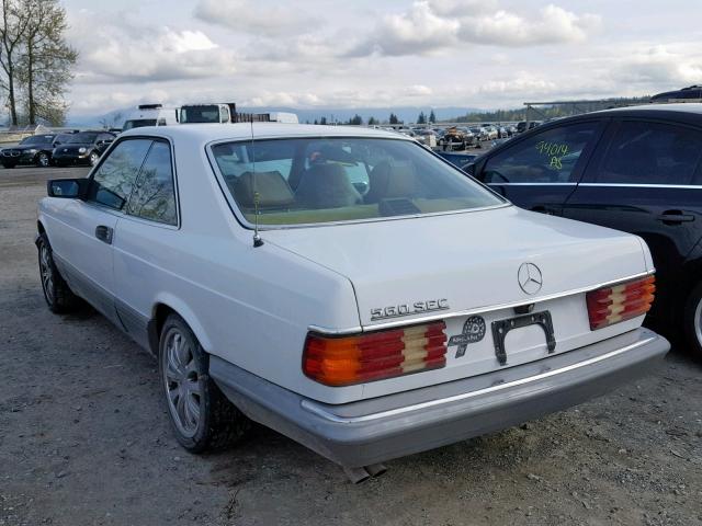 WDBCA45DXGA203963 - 1986 MERCEDES-BENZ 560 SEC WHITE photo 3