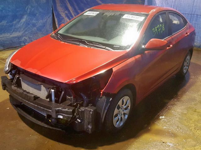 KMHCT4AE0HU307562 - 2017 HYUNDAI ACCENT SE RED photo 2