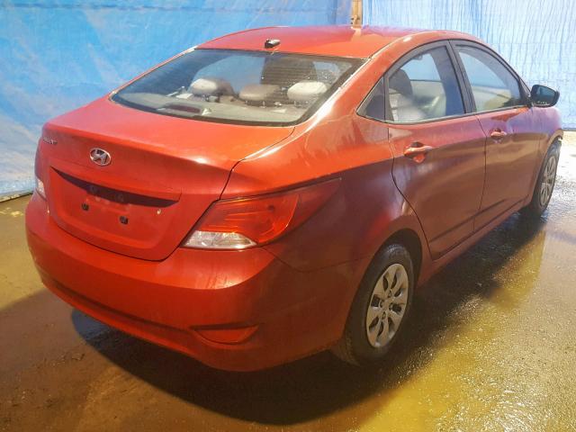 KMHCT4AE0HU307562 - 2017 HYUNDAI ACCENT SE RED photo 4