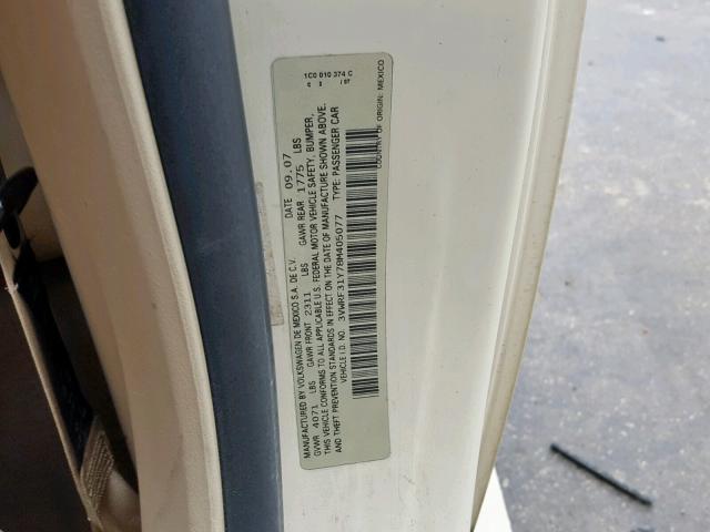 3VWRF31Y78M405077 - 2008 VOLKSWAGEN NEW BEETLE Creme Foto 10