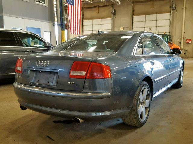 WAUML44E95N002715 - 2005 AUDI A8 L QUATT BLUE photo 4