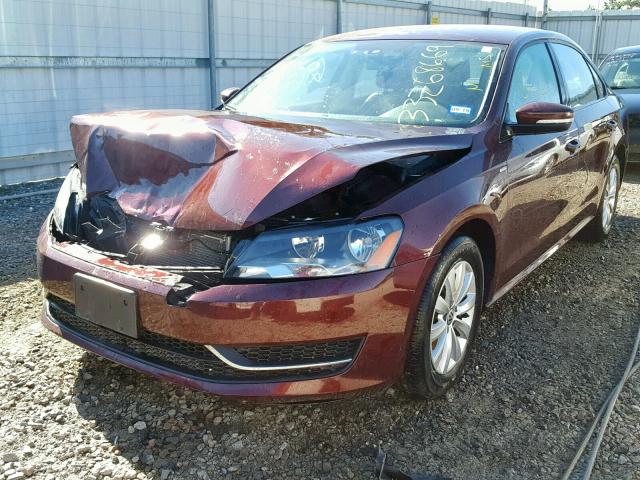 1VWAS7A31EC101132 - 2014 VOLKSWAGEN PASSAT S MAROON photo 2