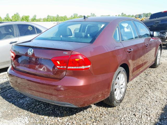 1VWAS7A31EC101132 - 2014 VOLKSWAGEN PASSAT S MAROON photo 4