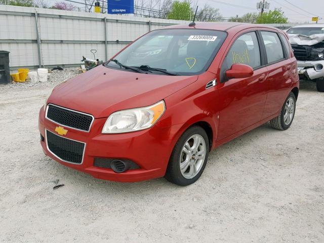 KL1TD66E19B652271 - 2009 CHEVROLET AVEO LS RED photo 2