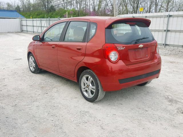 KL1TD66E19B652271 - 2009 CHEVROLET AVEO LS RED photo 3