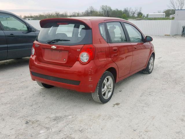 KL1TD66E19B652271 - 2009 CHEVROLET AVEO LS RED photo 4