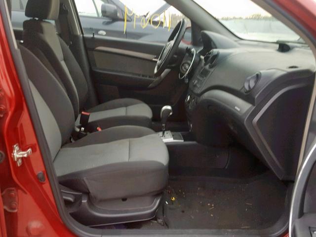 KL1TD66E19B652271 - 2009 CHEVROLET AVEO LS RED photo 5