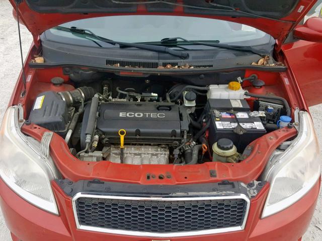 KL1TD66E19B652271 - 2009 CHEVROLET AVEO LS RED photo 7