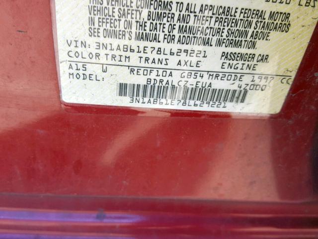 3N1AB61E78L629221 - 2008 NISSAN SENTRA 2.0 RED photo 10