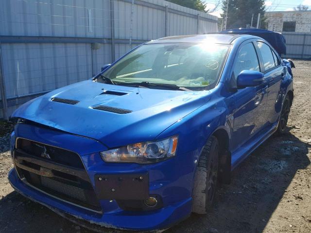 JA32W7FVXFU027886 - 2015 MITSUBISHI LANCER EVO BLUE photo 2