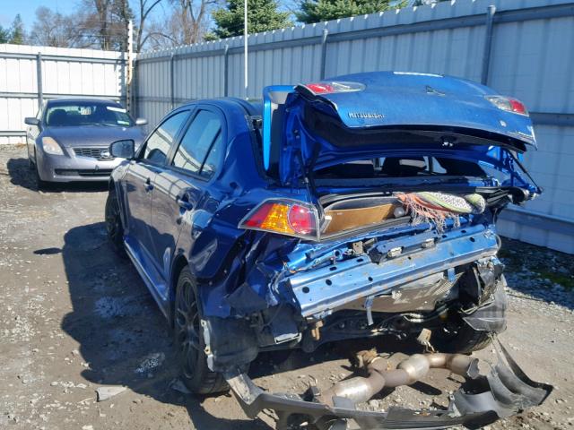 JA32W7FVXFU027886 - 2015 MITSUBISHI LANCER EVO BLUE photo 3