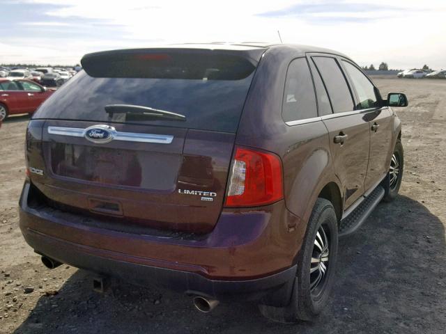 2FMDK4KCXCBA23438 - 2012 FORD EDGE LIMIT BURGUNDY photo 4