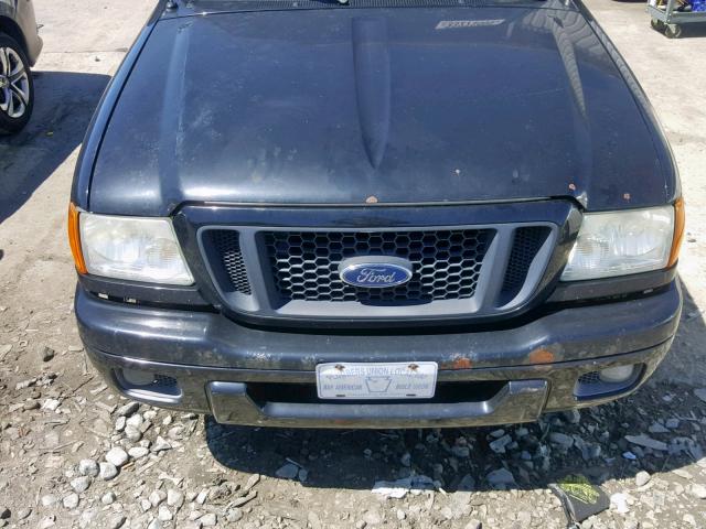 1FTYR10U64TA06844 - 2004 FORD RANGER BLACK photo 7