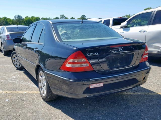 WDBRF61J02F206157 - 2002 MERCEDES-BENZ C 240 BLACK photo 3