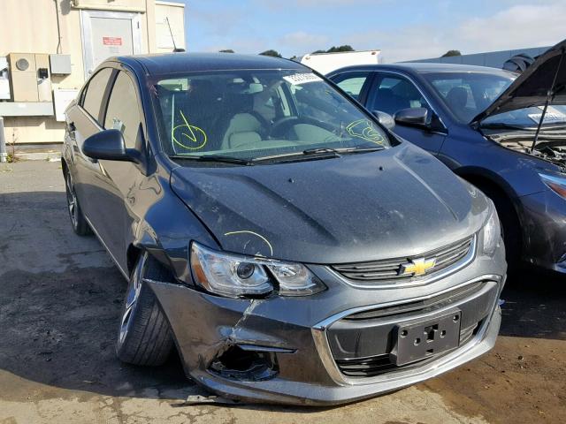 1G1JF5SB3K4127361 - 2019 CHEVROLET SONIC PREM GRAY photo 1