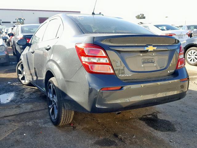 1G1JF5SB3K4127361 - 2019 CHEVROLET SONIC PREM GRAY photo 3